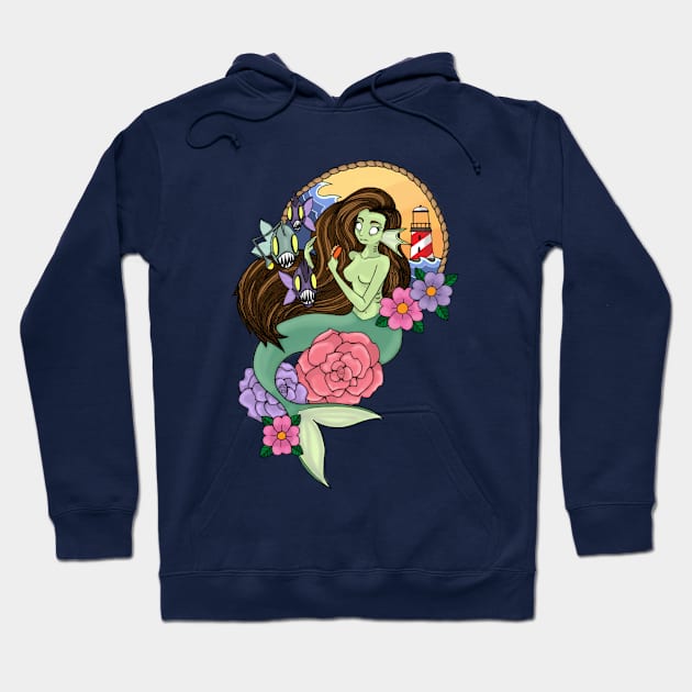 Mermaid Pinup Hoodie by cousinbunny